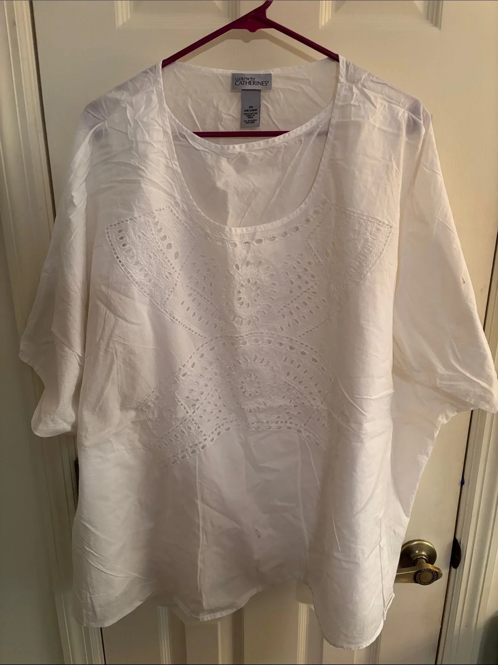 Liz & Me White Eyelet Scoop Neck Tunic - Picture 1 of 1